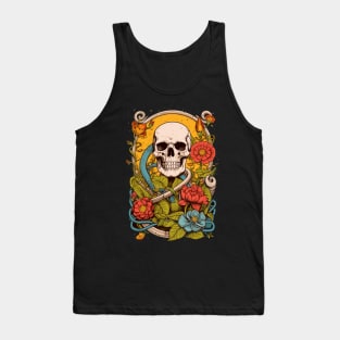 Botanic Bones - Artistic Fusion of Skeleton & Flora Tee Tank Top